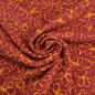 Preview: Viskose-Webware Blumenkontur Bordeaux-Senfgelb